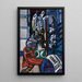 Large Blue Interior Still Life Painting - Max Beckmann — framed artwork on a wall
