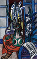 Large Blue Interior Still Life Painting - Max Beckmann — artwork view