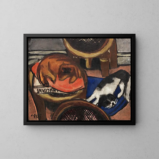 Majong et chiens froids - Max Beckmann — framed artwork on a wall