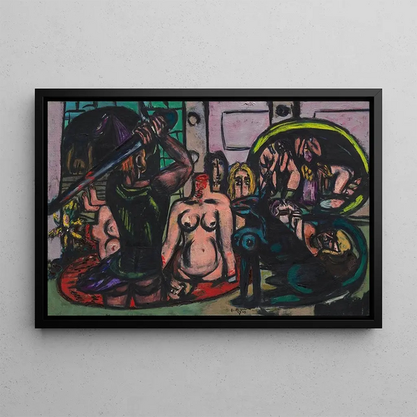 Last duty of Perseus - Max Beckmann — framed artwork on a wall
