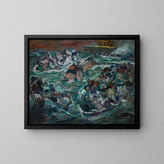 The Titanic Sinking - Max Beckmann — framed artwork on a wall