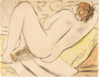 Sleeping Nude Painting - Max Beckmann — artwork view