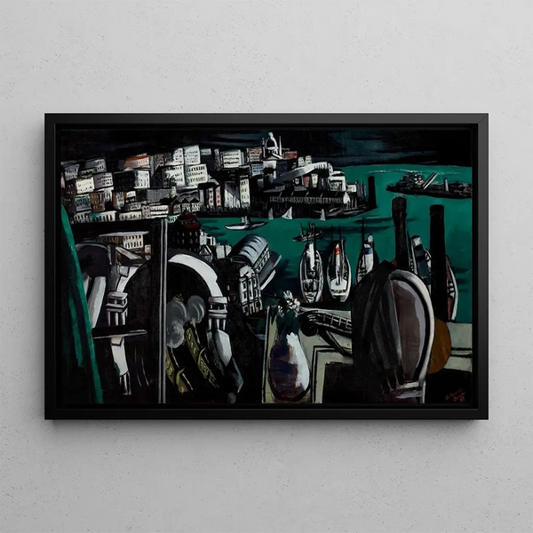 The Port of Genoa - Max Beckmann — framed artwork on a wall
