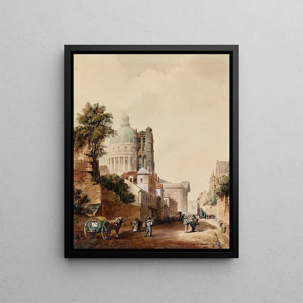 La Rue Clovis et le mur de Philippe Auguste - Max Berthelin — framed artwork on a wall
