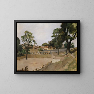 Plaza de toros à Collioure 1935 - Max Birrer — framed artwork on a wall