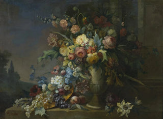 Nature morte avec des fleurs et des fruits - Max Carlier — artwork view