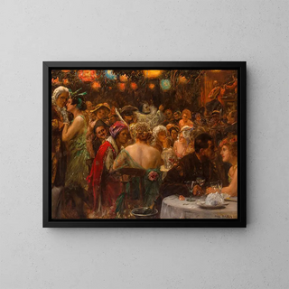 The masked ball - Max Friedrich Rabes — framed artwork on a wall