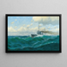 High Seas Cannonade Painting - Max Jensen — framed artwork on a wall