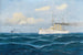 The cruiser Nuremberg gives the order to stop a merchant ship by signal flags - Max Jensen — artwork view