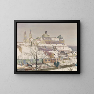 Klosterneuburg en hiver - Max Kahrer — framed artwork on a wall