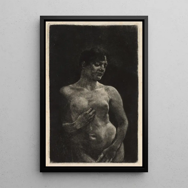 a standing nude - Max Klinger — framed artwork on a wall