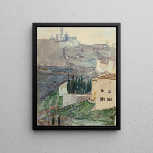 View of Siena - Max Klinger — framed artwork on a wall