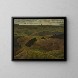 Forest Landscape Painting - Max Lieber — framed artwork on a wall