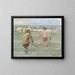 Boys se baignant avec un pêcheur de crabes - Max Liebermann — framed artwork on a wall