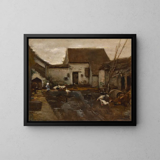Farm in Barbizon - Max Liebermann — framed artwork on a wall