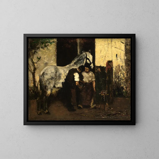 Chez le maréchal-ferrant - Max Liebermann — framed artwork on a wall