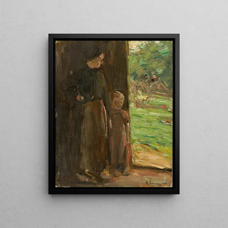 Max Liebermann - Buerin mit Kind unter der Tr Frau und Kind in der Haustr.webp