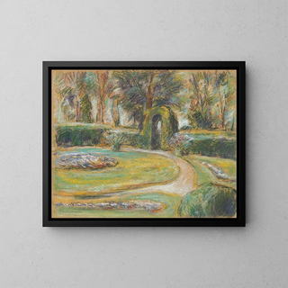 The roundabout in the hedge garden - Max Liebermann — framed artwork on a wall