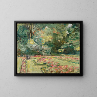 La terrasse de fleurs dans le jardin du Wannsee vers le nord - Max Liebermann — framed artwork on a wall