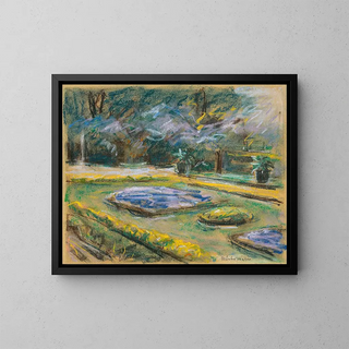 The flower terrace in the Wannsee garden facing northeast - Max Liebermann — framed artwork on a wall