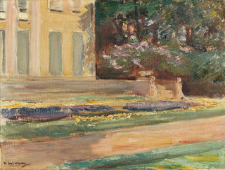 La terrasse de fleurs dans le jardin du Wannsee vers le nord-ouest - Max Liebermann — artwork view