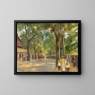 La grande route du lac à Wannsee avec des promeneurs - Max Liebermann — framed artwork on a wall