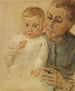 Petite-fille Maria dans les bras de la nounou - Max Liebermann — artwork view