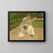 Petite-fille et nourrice jouant dans le jardin - Max Liebermann — framed artwork on a wall