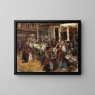 Gemstone Market Painting in Amsterdam - Max Liebermann — framed artwork on a wall