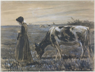 Girl with a Cow - Max Liebermann — artwork view