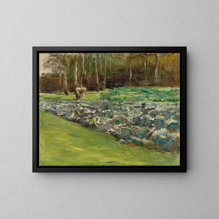 Man in the cabbage field at Wannsee Garden - Max Liebermann — framed artwork on a wall