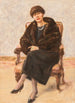 Portrait of Lola Leder in a fur coat sitting - Max Liebermann — artwork view
