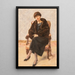 Portrait of Lola Leder in a fur coat sitting - Max Liebermann — framed artwork on a wall