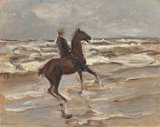 Cavalier at the Edge of the Sea on the Right - Max Liebermann — artwork view