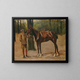 Cavalier with Horse - Max Liebermann — framed artwork on a wall