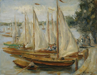 Bateaux à voile sur le lac Wannsee - Max Liebermann — artwork view
