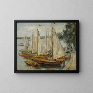 Bateaux à voile sur le lac Wannsee - Max Liebermann — framed artwork on a wall