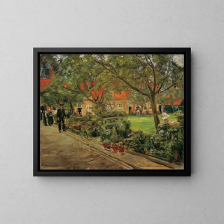 Garden of the Hospital in Edam - Max Liebermann — framed artwork on a wall