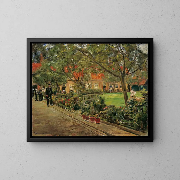 Garden of the Hospital in Edam - Max Liebermann — framed artwork on a wall