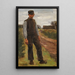 Peasant standing on a path - Max Liebermann — framed artwork on a wall