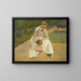 The artist's granddaughter and her nurse playing in the garden - Max Liebermann — framed artwork on a wall