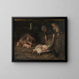 Les enclos à porcelets - Max Liebermann — framed artwork on a wall