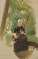 Young Mother Under the Trees - Max Liebermann — artwork view