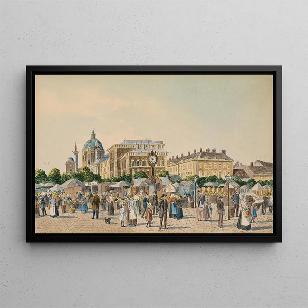 the Old Naschmarkt and Karlskirche - Max Neubauer — framed artwork on a wall