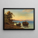Coastal landscape painting with Amazons - Max Schmidt — framed artwork on a wall