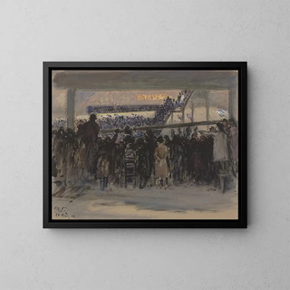 Six-Day Race in Berlin - Max Slevogt — framed artwork on a wall