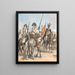 Bedouins on horseback - Max Tilke — framed artwork on a wall