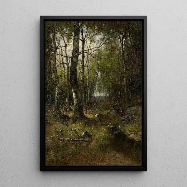 Temple Wood Painting - Max Weyl — framed artwork on a wall