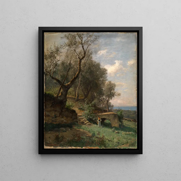 Italian landscape - Max Wilhelm Roman — framed artwork on a wall