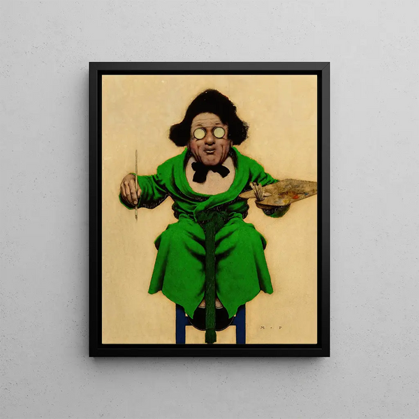 Dark Futuristic Painting - Maxfield Parrish — framed artwork on a wall